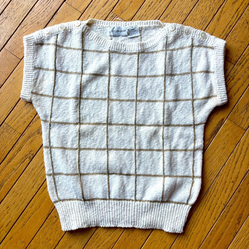 Vintage 80s Women's Cream Sweater